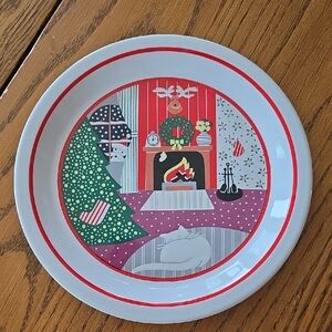 T'was The NIGHT BEFORE CHRISTMAS PLATE 7.25" EUC